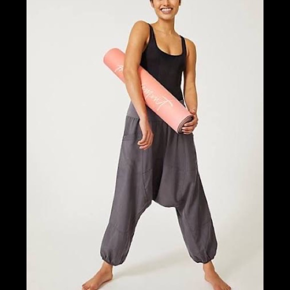 Free People Movement Pink Mauve Heathered Harem Pants Med - Picture 1 of 15